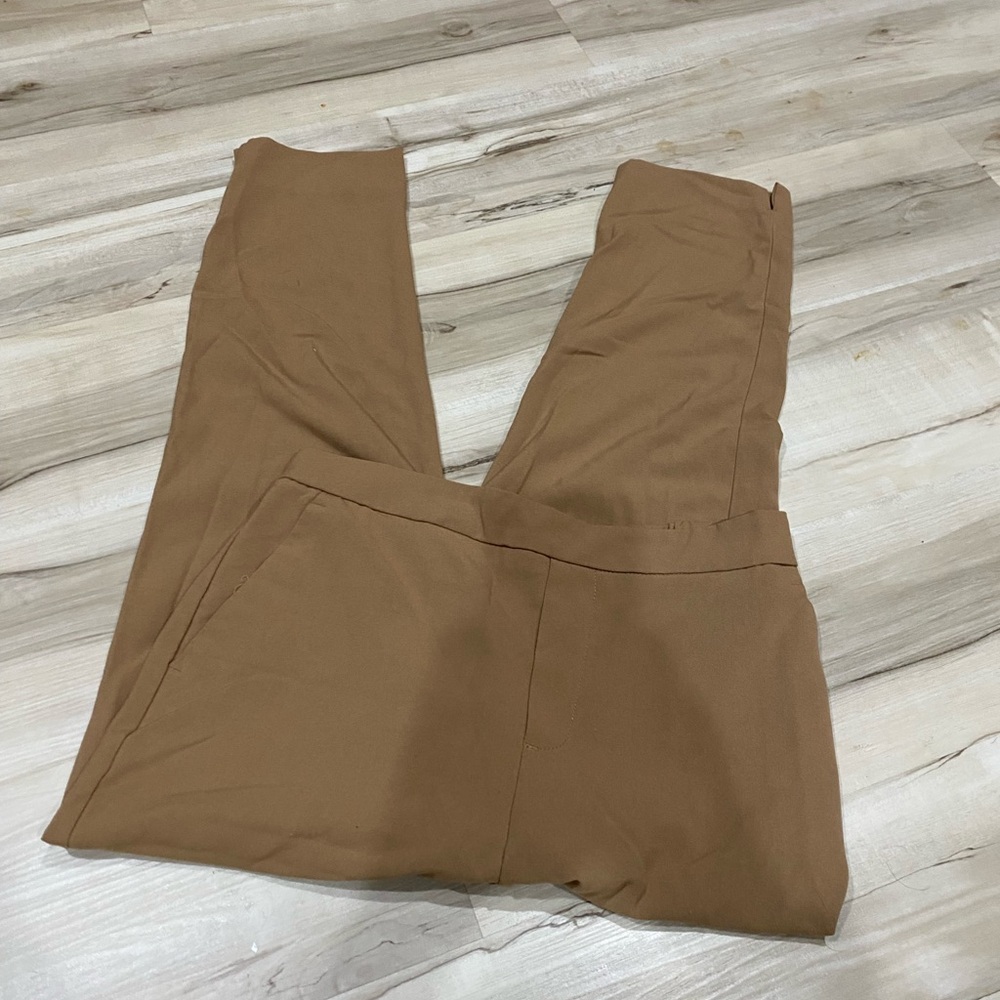 Banana Republic Camel Tan Stretch Dress Pants Size 8 Pull On Elastic Waist Work